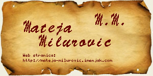 Mateja Milurović vizit kartica